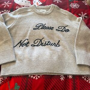Abercrombie & Fitch Light Brown Sweater with Black Text